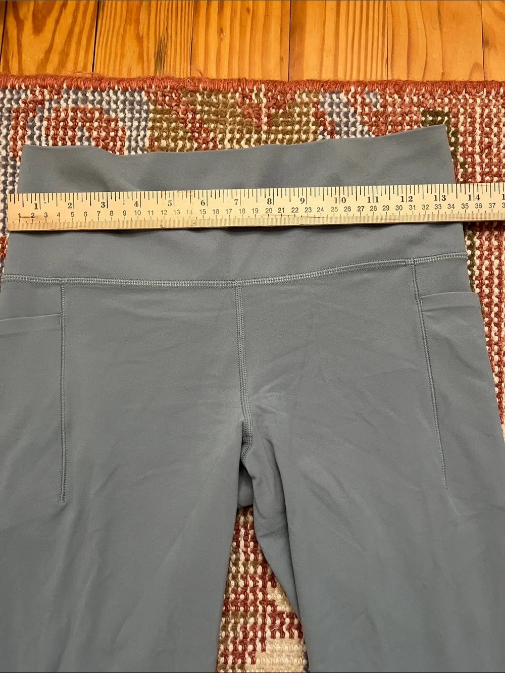 Athleta Salutation Stash Pocket II 7/8 Tight Blue Gray Size Medium M EUC - Picture 2 of 9
